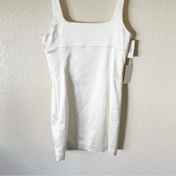 Aritzia Cream Square Neck Fitted Mini Dress - Picture 10 of 13
